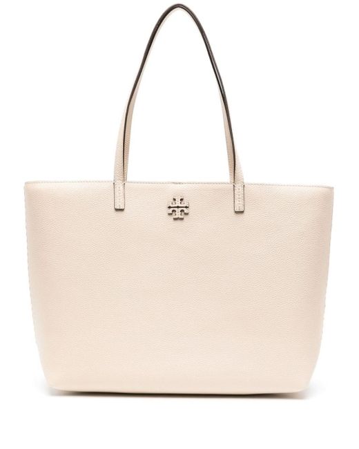 Tory Burch Natural Mcgraw Leather Tote Bag