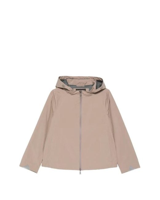 Herno Natural Hooded Zip-Up Jacket