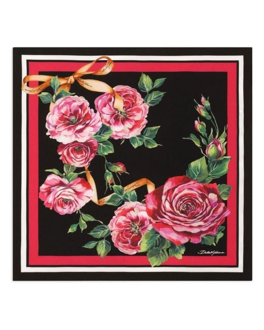 Foulard A Fiori di Dolce & Gabbana in Red