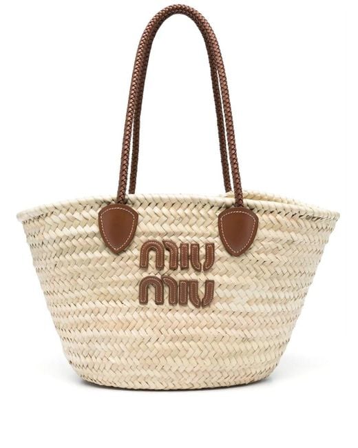 Miu Miu Natural Straw Basket Bag