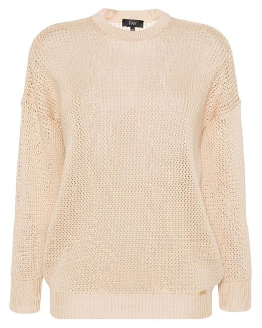 Fay Natural Fishnet Sweater