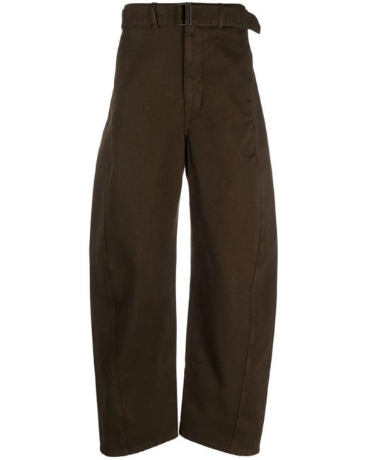 Lemaire Brown Twisted Belted Pants