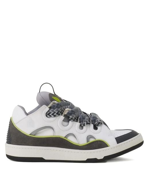 Lanvin White Curb Perforated Sneakers