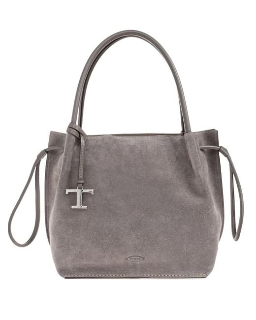 Tod's Gray Medium Leather Handbag