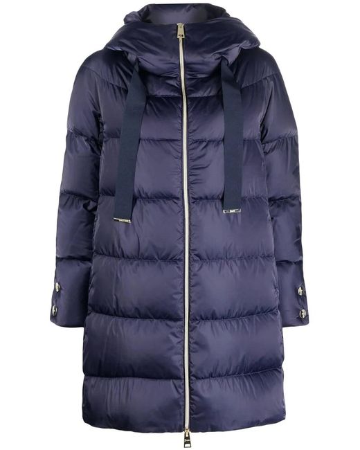 Herno Blue A-Shape Satin Down Jacket