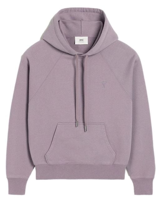 AMI Purple Ami De Coeur Cotton Hoodie