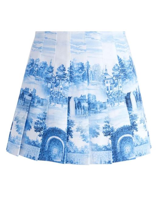 Alice + Olivia Blue Carter Mini Skirt