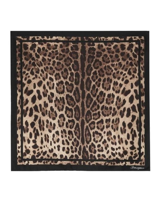 Dolce & Gabbana Black Dolce & Gabbana Animal Print Twill Scarf