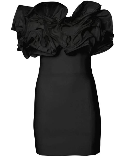 Carolina Herrera Black Tiered Ruffle Mini Dress