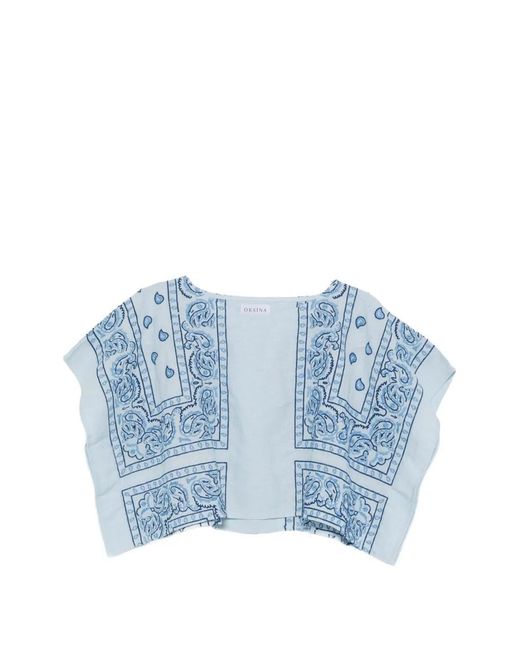 ORSINA Blue Bandana Top