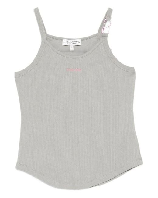Stine Goya Gray Carabiner-Detail Tank Top