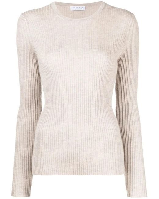 Gabriela Hearst Natural Ribbed-Knit Jumper