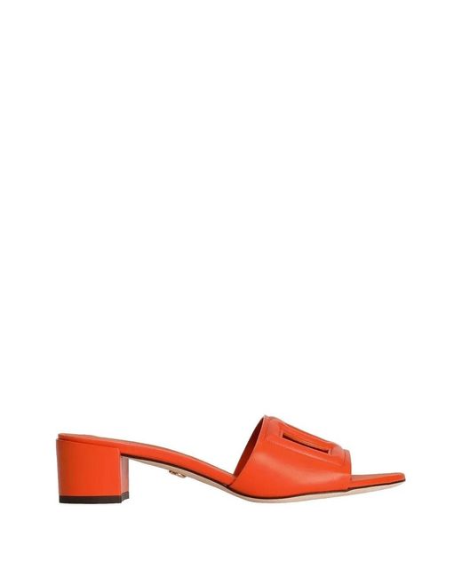 Dolce & Gabbana Red Bianca Dg Millennials-Logo Sandals
