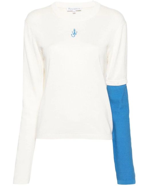 J.W. Anderson White Contrast Sleeve Jumper