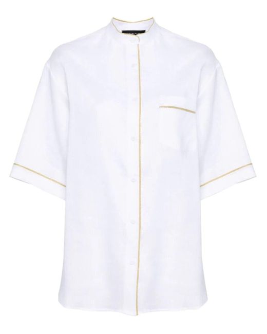 Fabiana Filippi White Mandarin Collar Shirt