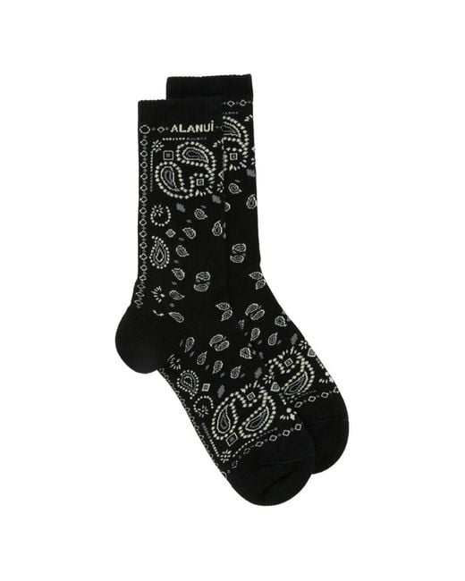 Alanui Black Bandana Socks