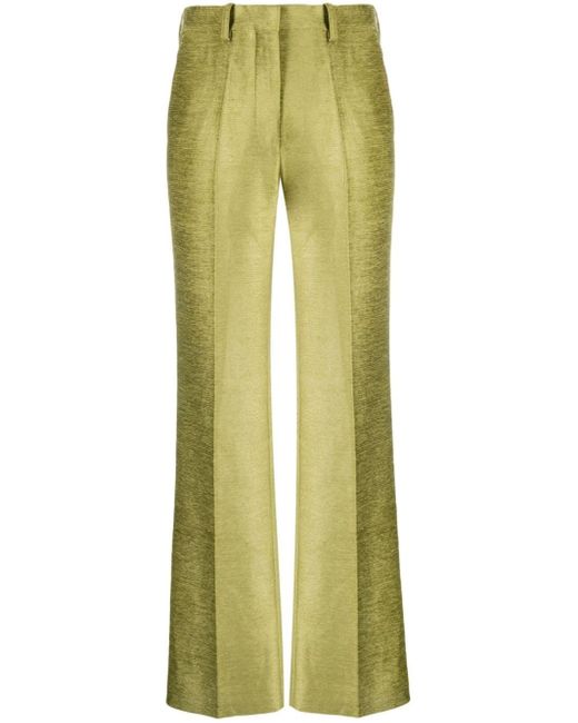 Victoria Beckham Green Chenille Straight-leg Trousers