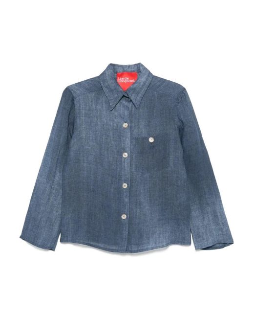 ..,merci Blue Linen Shirt