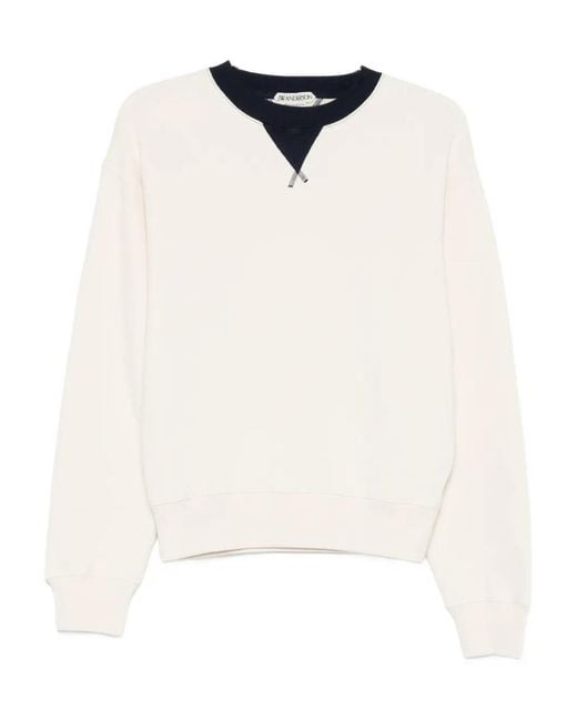 J.W. Anderson White Contrast Collar Sweatshirt