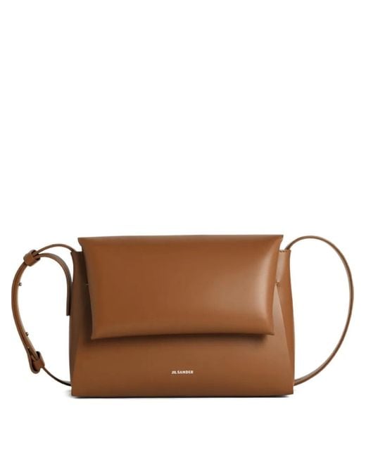 Jil Sander Brown Envelope Messenger Small