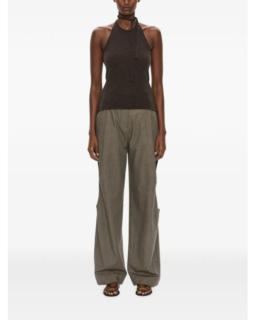 Christopher Esber Brown Cashmere Rae Halter Tank