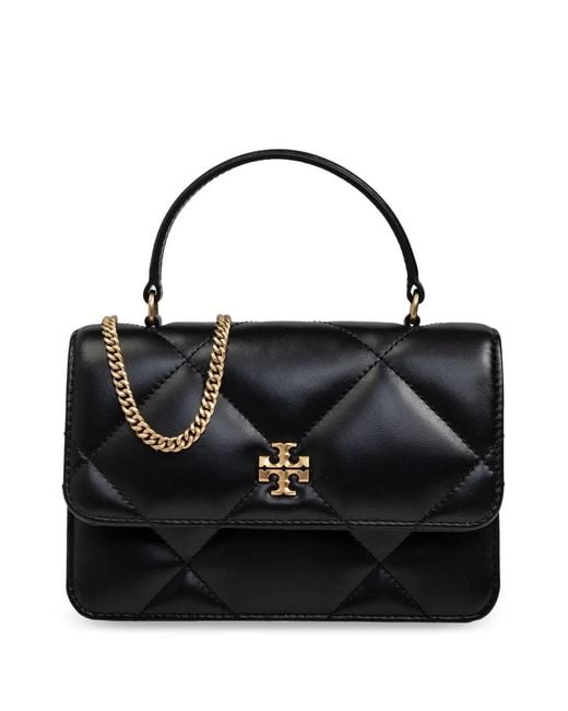Tory Burch Black Kira Diamond Quilt Mini Top Handle