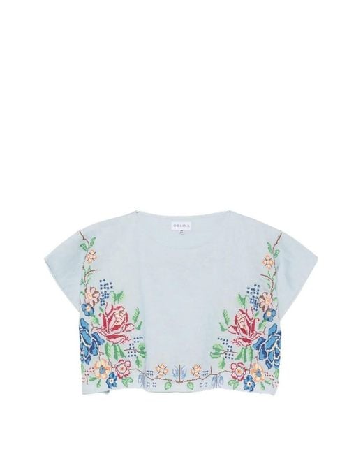 ORSINA Blue Flower Top