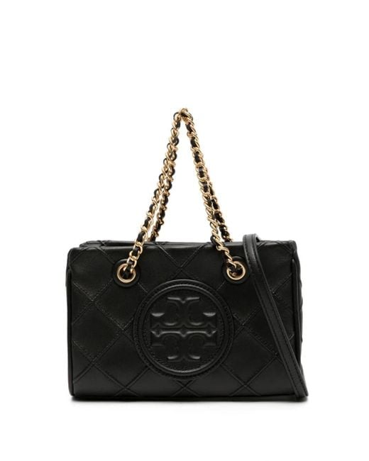 Tory Burch Black Fleming Quilted Tote Bag