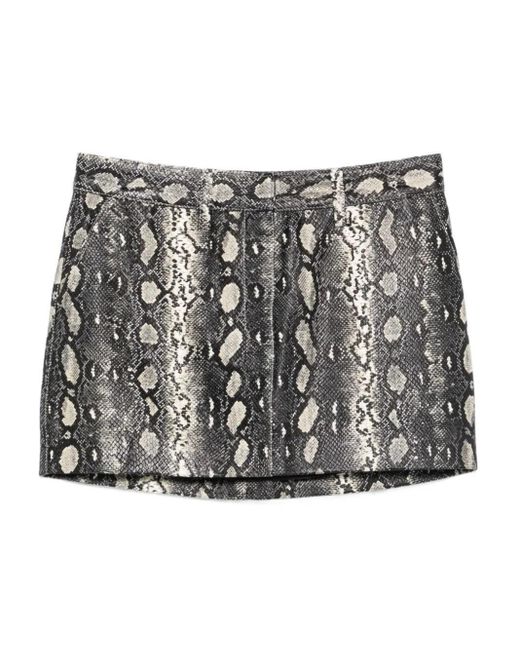 MICHAEL Michael Kors Gray Snakeskin-Print Miniskirt