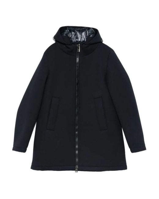 Herno Blue Hooded Coat