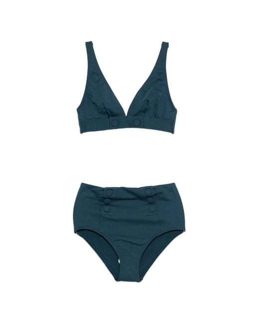 Eres Blue Button-Detail Bikini
