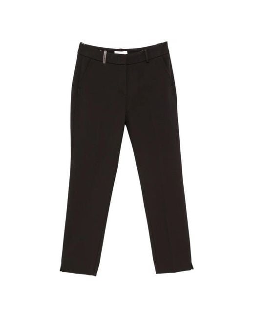 Peserico Black Straight Leg Trousers