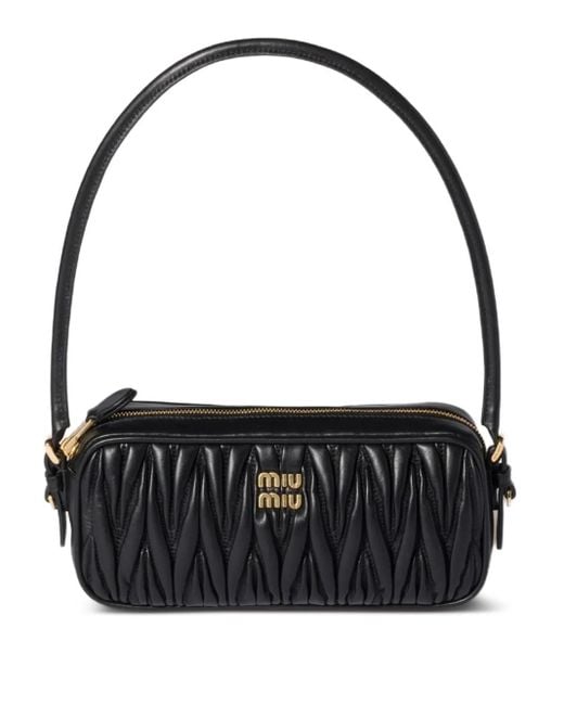 Miu Miu Black Matelassã Nappa Leather Pouch