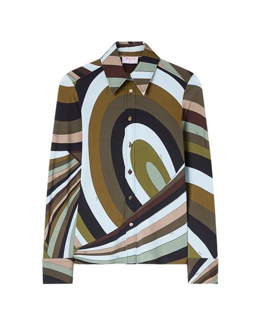 Emilio Pucci Black Iride-Print Shirt