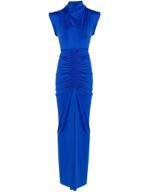 Victoria Beckham Blue Fluid Drape Dress