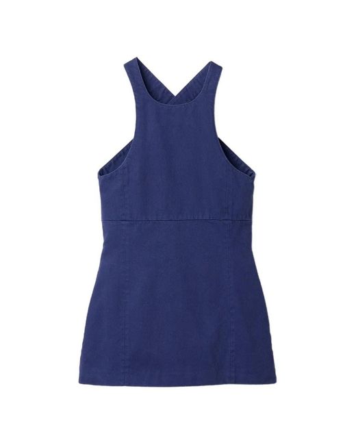 Miu Miu Blue Garment-Dyed Gabardine Mini-Dress