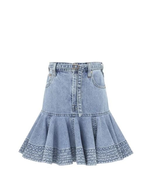 Zimmermann Blue Indra Mini Skirt
