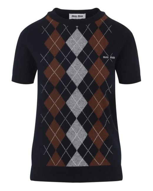 Maglia A Rombi di Miu Miu in Black