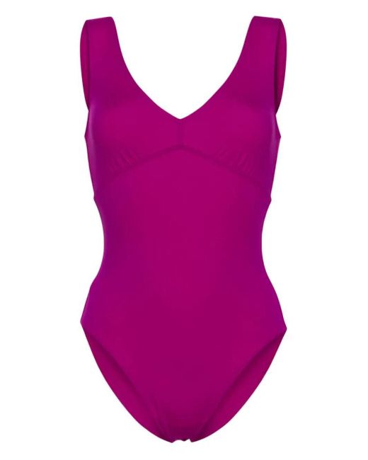Eres Purple Hold Up V-neck Swimsuit