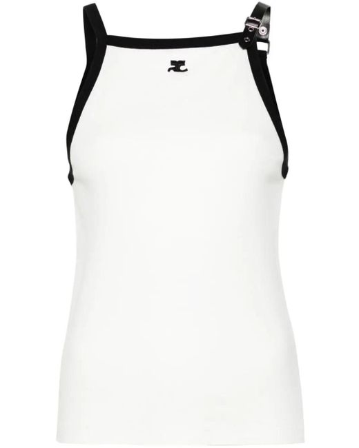 Courreges White Contrast Top