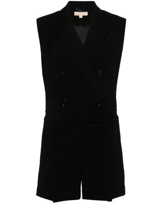 Michael Kors Black Double Breasted Playsuit