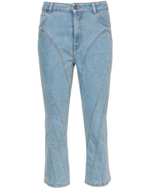 Jeans Crop di Mugler in Blue