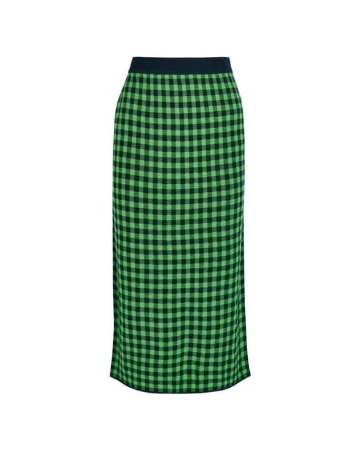 Guest In Residence Green Gingham Skirt