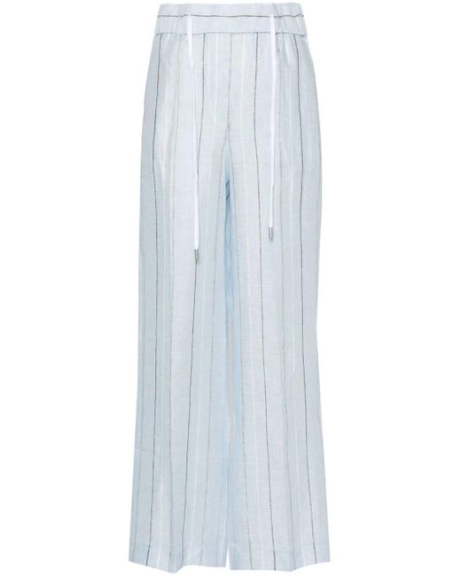 Peserico White Striped Trousers