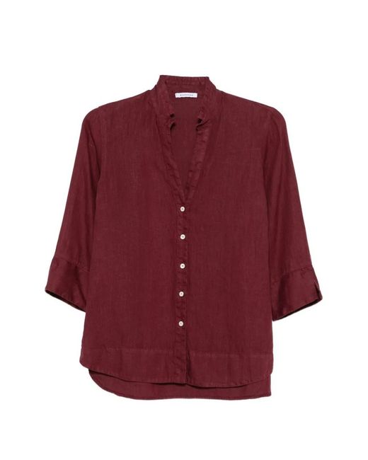 ROSSO35 Red Linen Shirt