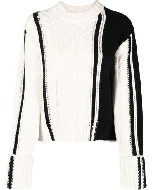 Loulou Studio Black Stripe-detail Knit Sweater
