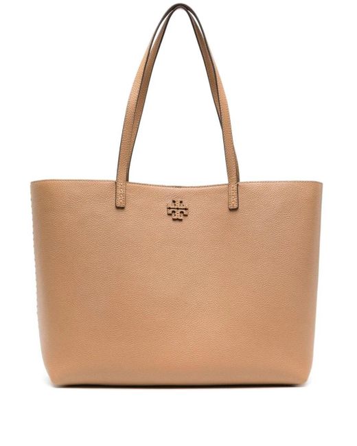 Tory Burch Natural Mcgraw Leather Tote Bag