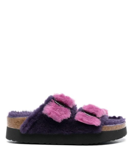 Birkenstock Purple Arizona Shearling Sandals