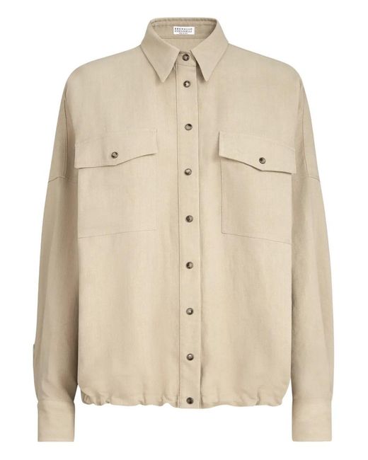 Brunello Cucinelli Natural Linen Blend Shirt