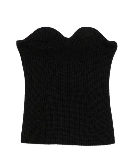 Jil Sander Black Ribbed Knit Top